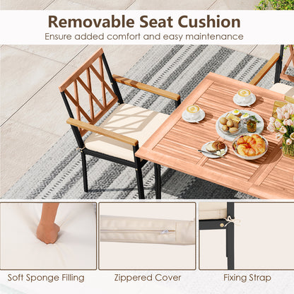 Set of 2 Patio Dining Chairs with Removable Padded Cushions-18 Inches Patio Dining Chairs at Gallery Canada