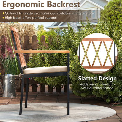Set of 2 Patio Dining Chairs with Removable Padded Cushions-18 Inches Patio Dining Chairs at Gallery Canada