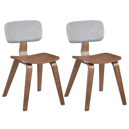 Rubber Wood Dining Chairs, Teddy Velvet Backrest, Set of 2, Walnut Dining Chairs Walnut at Gallery Canada