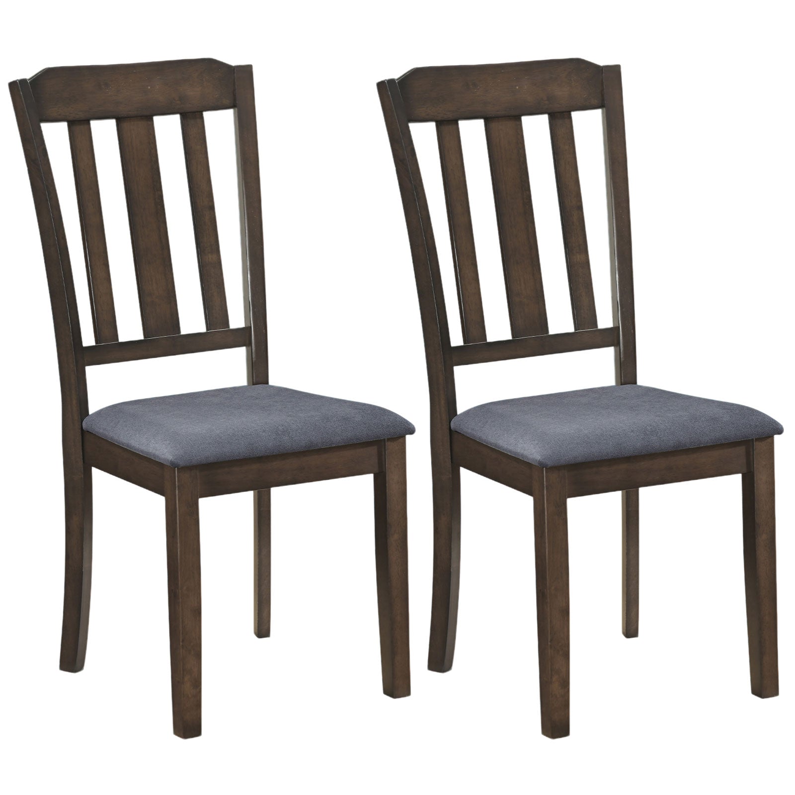 Rubber Wood Dining Chairs, Set of 2, Brown