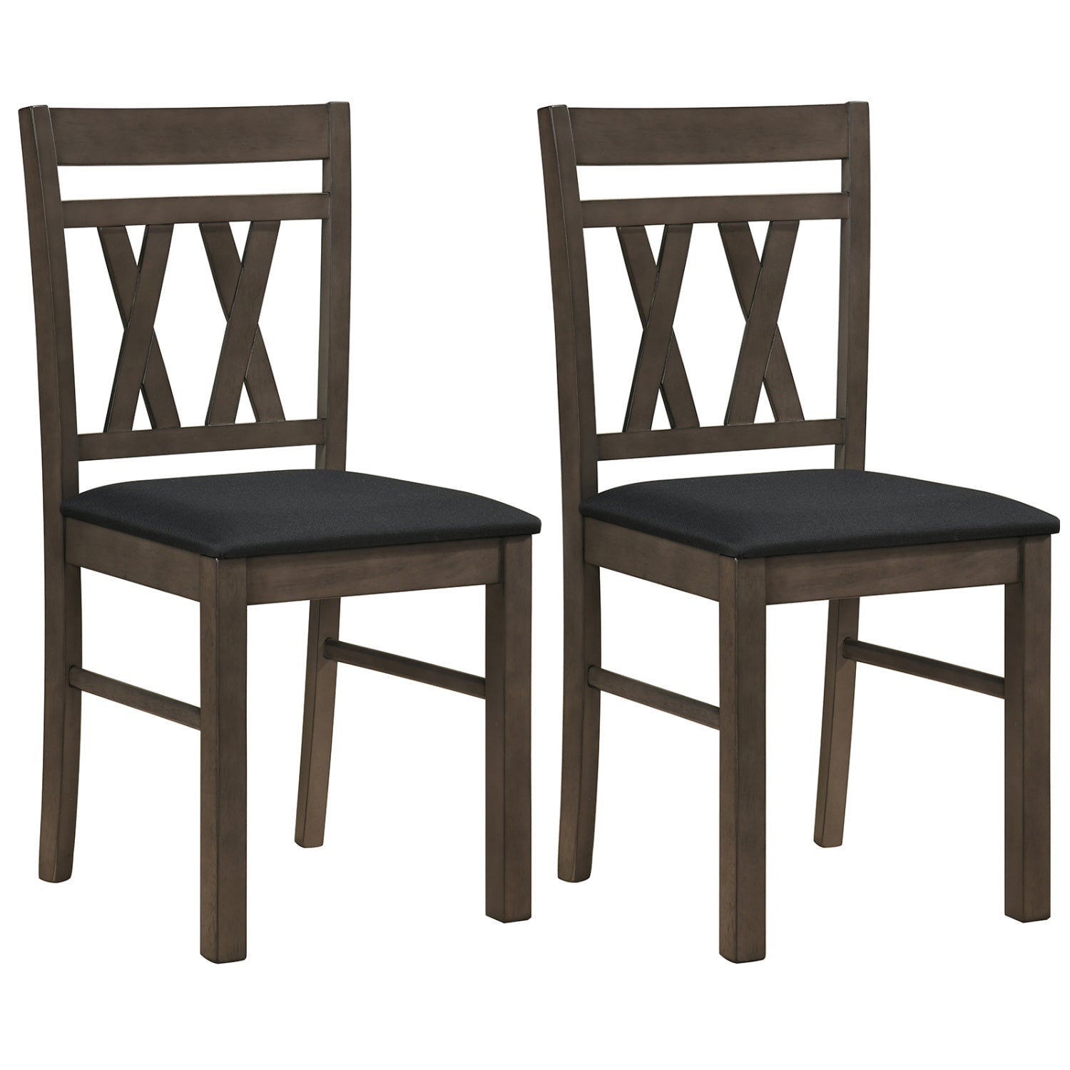 Set of 2 Modern Linen Style Upholstered Kitchen Chairs, Gray Dining Chairs Gray at Gallery Canada