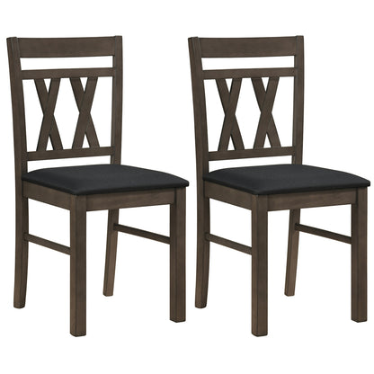 Set of 2 Modern Linen Style Upholstered Kitchen Chairs, Gray Dining Chairs Gray at Gallery Canada