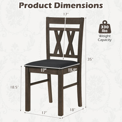 Set of 2 Modern Linen Style Upholstered Kitchen Chairs, Gray Dining Chairs at Gallery Canada