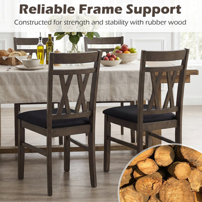 Set of 2 Modern Linen Style Upholstered Kitchen Chairs, Gray Dining Chairs at Gallery Canada