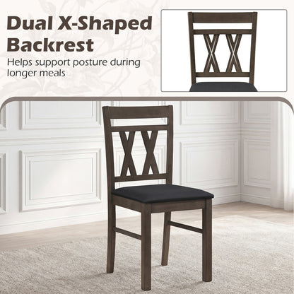 Set of 2 Modern Linen Style Upholstered Kitchen Chairs, Gray Dining Chairs at Gallery Canada