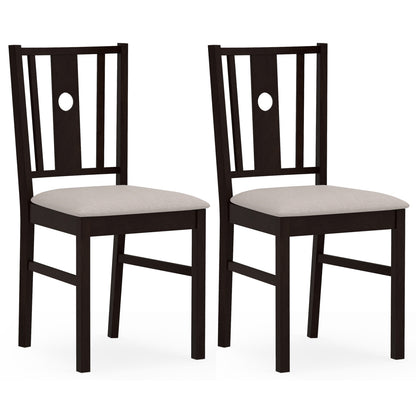 Set of 2 Rubber Wood Kitchen Chairs with Fabric Padded Seat , Coffee Dining Chairs Coffee at Gallery Canada