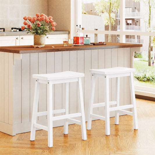 Set Of 2 Saddle-Seat Counter Stools, Beige Bar Stools Beige at Gallery Canada