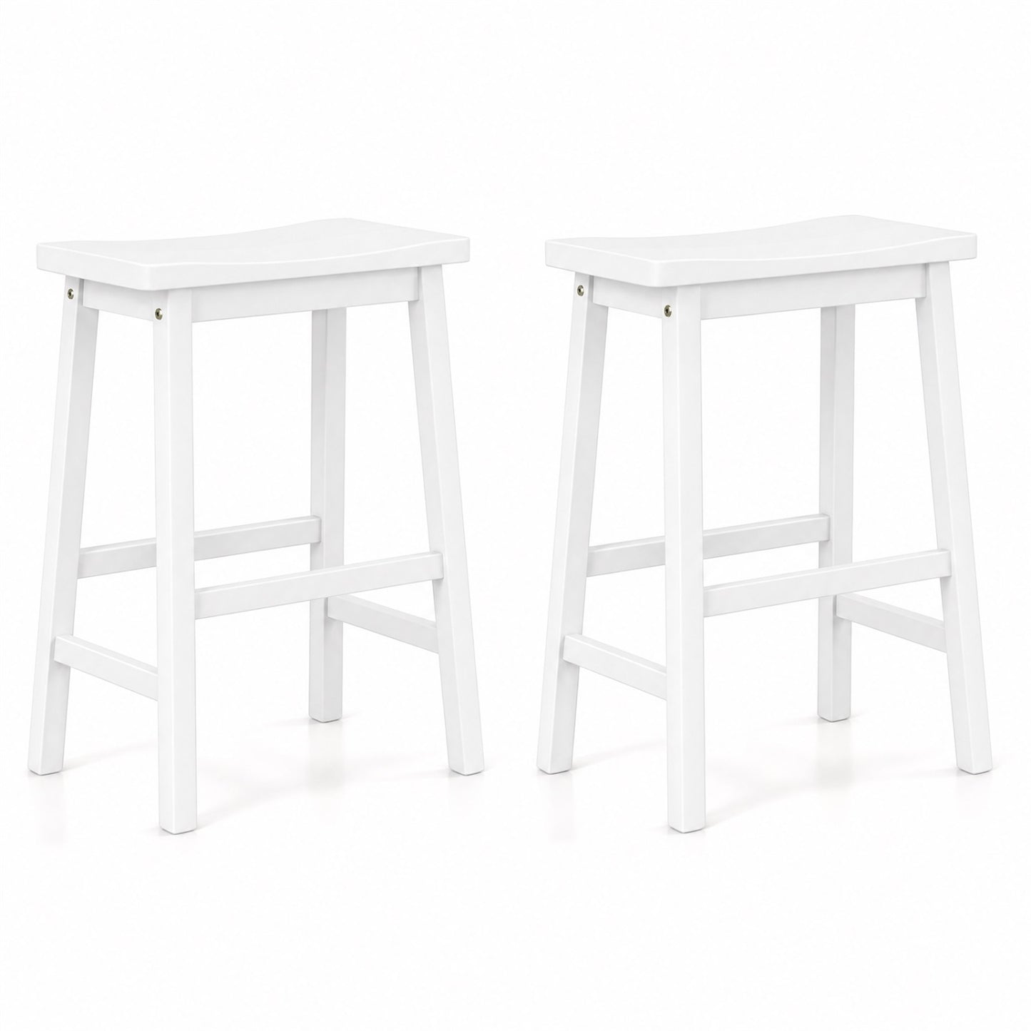 Lot de 2 tabourets de comptoir à siège selles, beige
