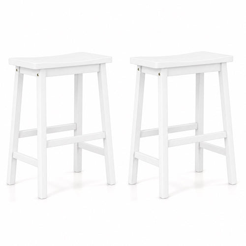 Set Of 2 Saddle-Seat Counter Stools, Beige