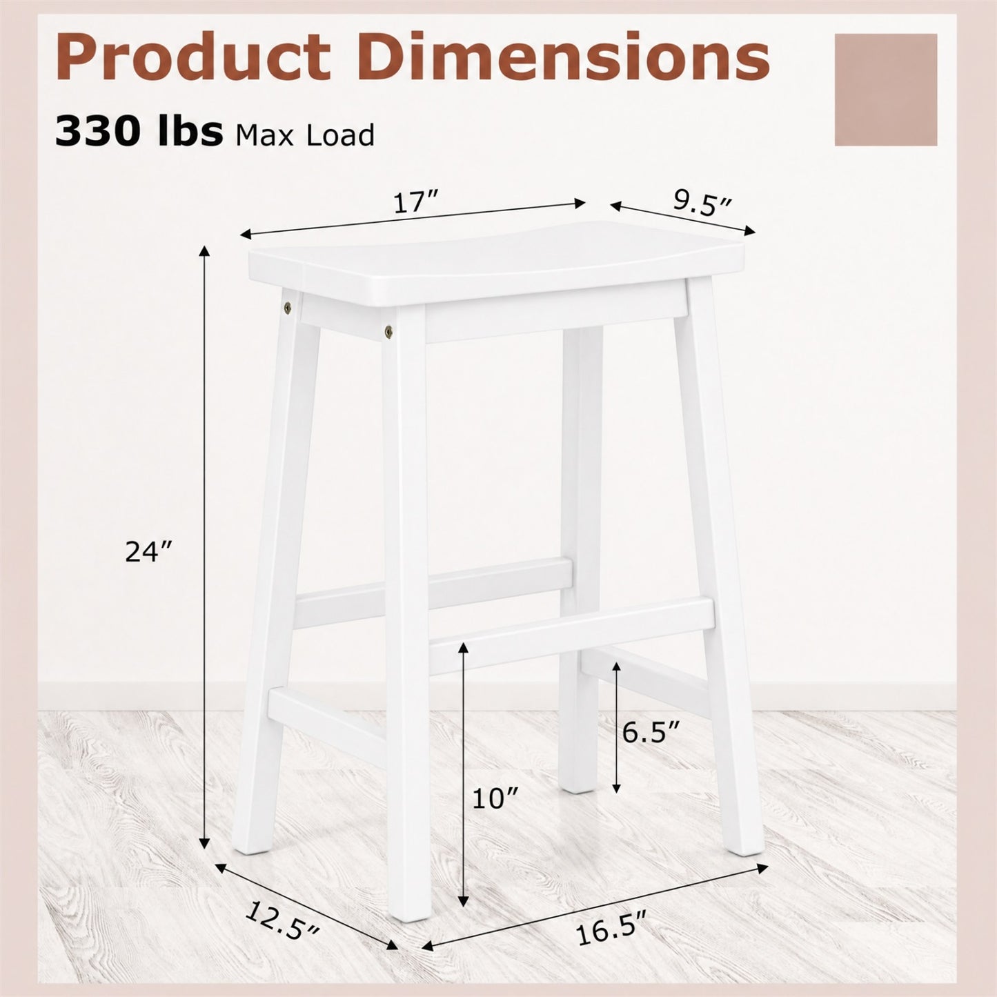 Lot de 2 tabourets de comptoir à siège selles, beige