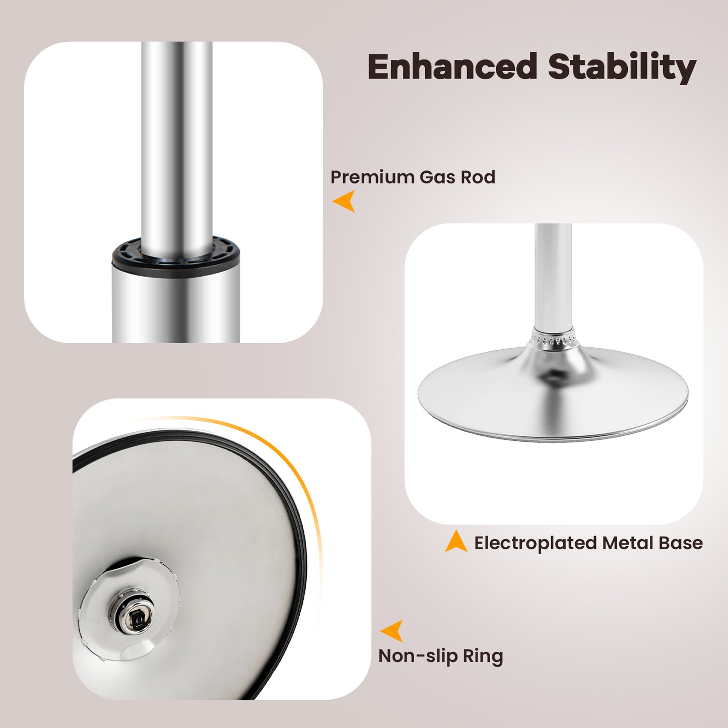 Set Of 2 Square Swivel Adjustable PU Leather Bar Stools, Black