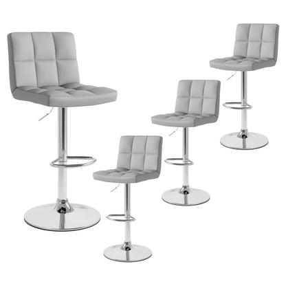 Set Of 2 Square Swivel Adjustable Bar Stools, Gray Bar Stools at Gallery Canada