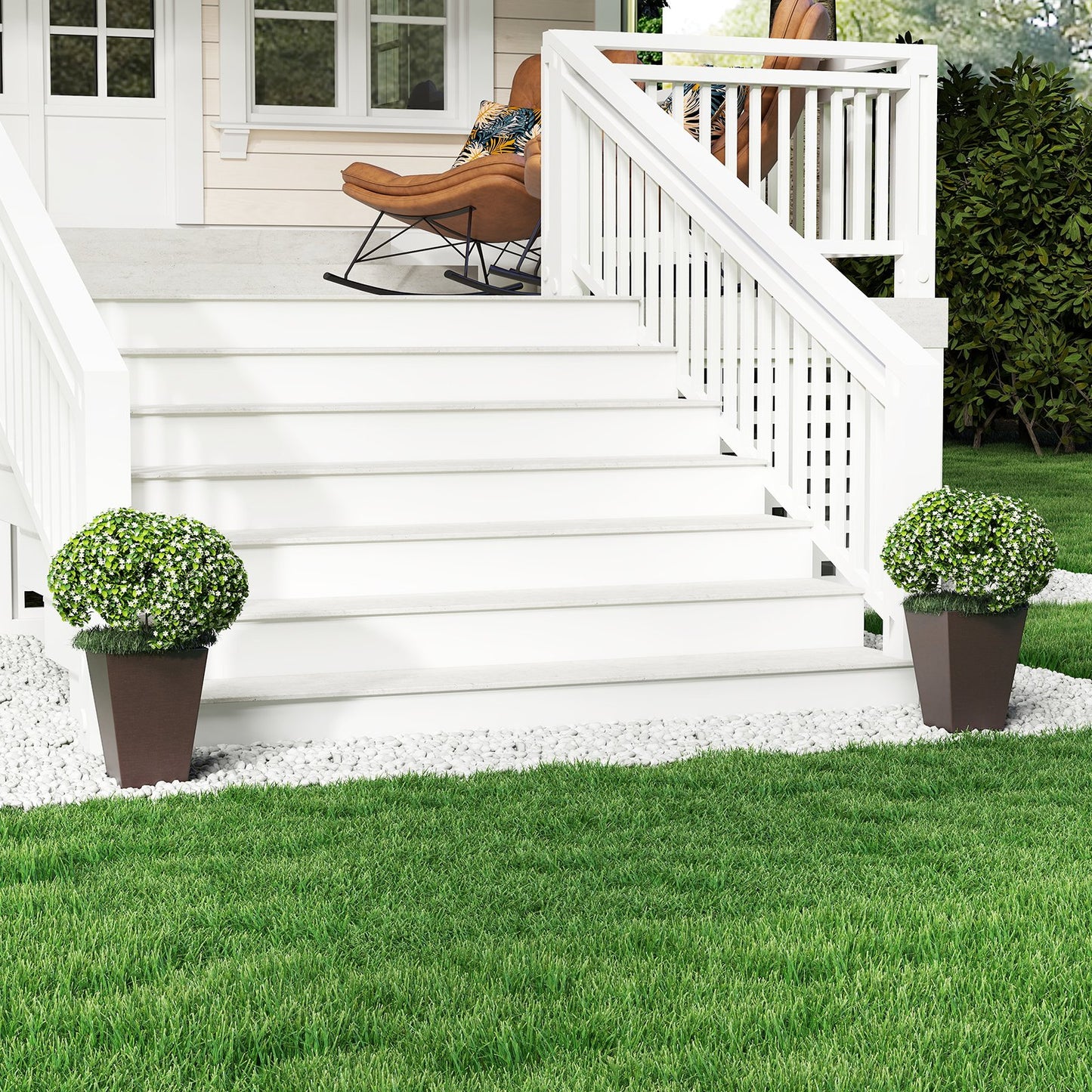 Set of 2 Square Taper Planter with Removable Inner Bucket and Optional Drainage Hole-S, Brown Raised Garden Beds at Gallery Canada