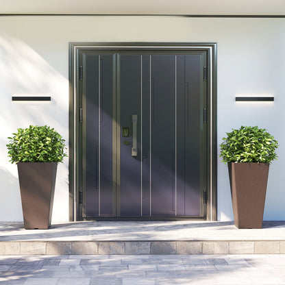 Set of 2 Square Taper Planter with Removable Inner Bucket and Optional Drainage Hole-M, Brown Raised Garden Beds at Gallery Canada