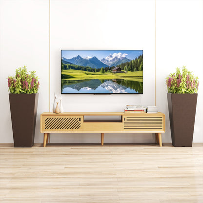 Set of 2 Square Taper Planter with Removable Inner Bucket and Optional Drainage Hole-M, Brown Raised Garden Beds at Gallery Canada