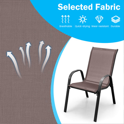 Stackable Patio Dining Chairs, Set of 2, Brown Patio Dining Chairs at Gallery Canada