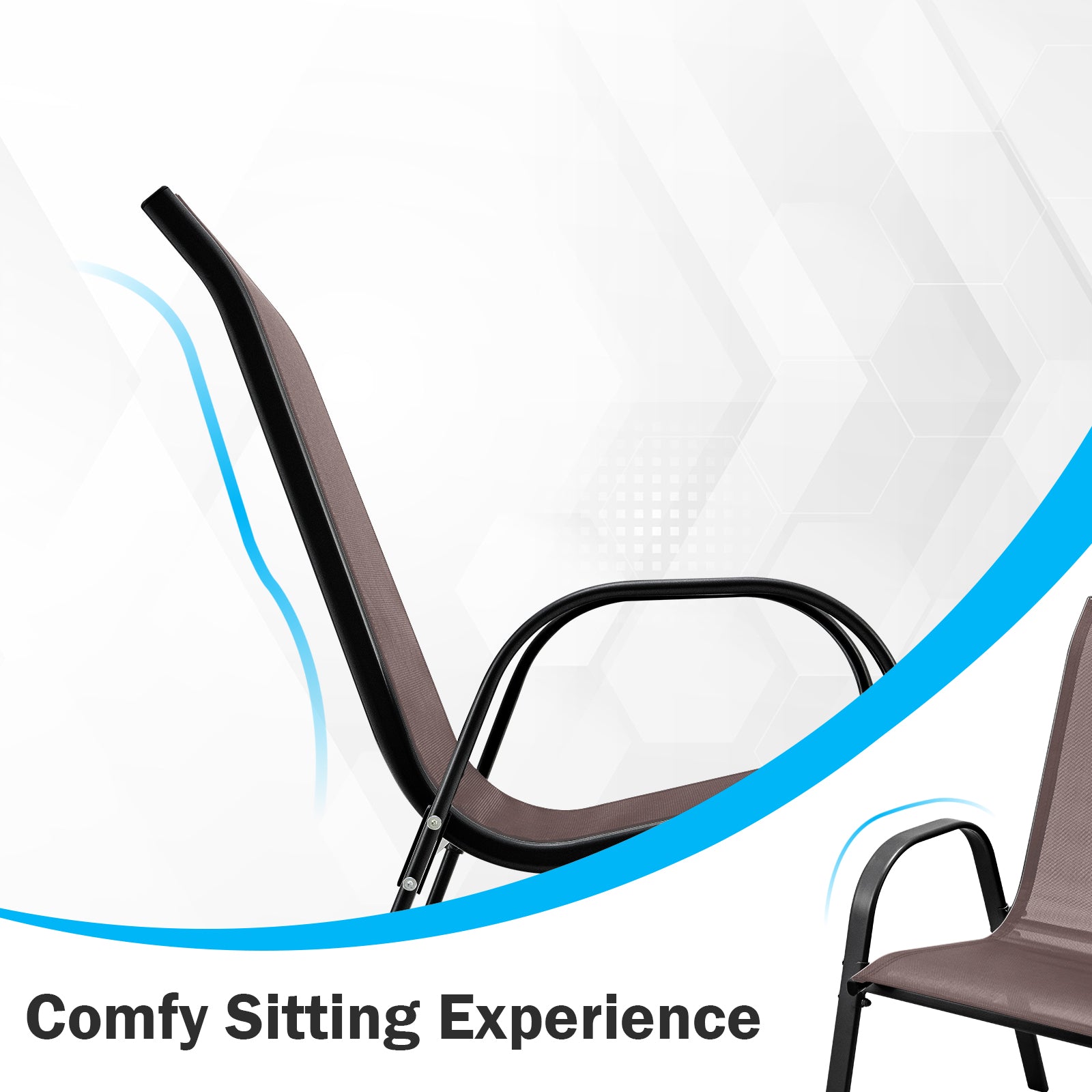 Stackable Patio Dining Chairs, Set of 2, Brown Patio Dining Chairs at Gallery Canada