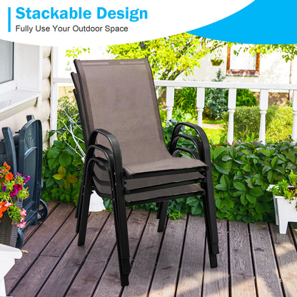 Stackable Patio Dining Chairs, Set of 2, Brown Patio Dining Chairs at Gallery Canada