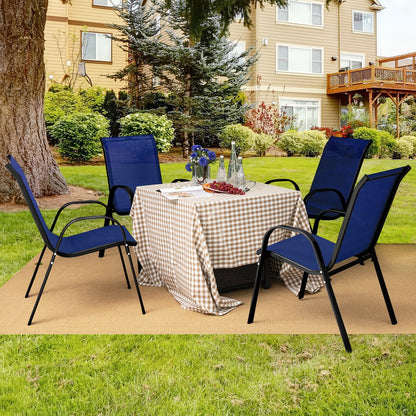 Stackable Patio Dining Chairs Set, 2 Chairs, Navy Patio Dining Chairs at Gallery Canada