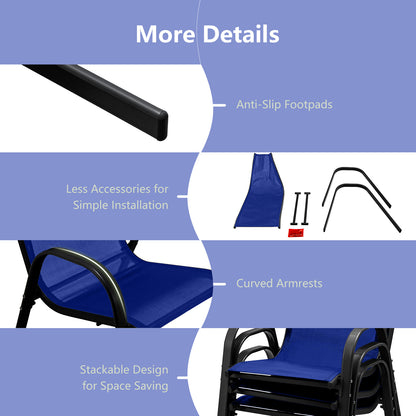 Stackable Patio Dining Chairs Set, 2 Chairs, Navy Patio Dining Chairs at Gallery Canada