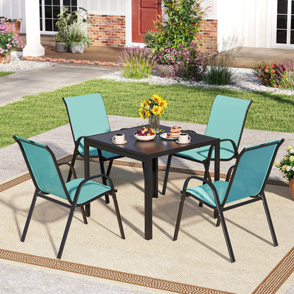 Stackable Patio Dining Chairs, Set of 2, Turquoise Patio Dining Chairs at Gallery Canada