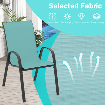 Stackable Patio Dining Chairs, Set of 2, Turquoise Patio Dining Chairs at Gallery Canada
