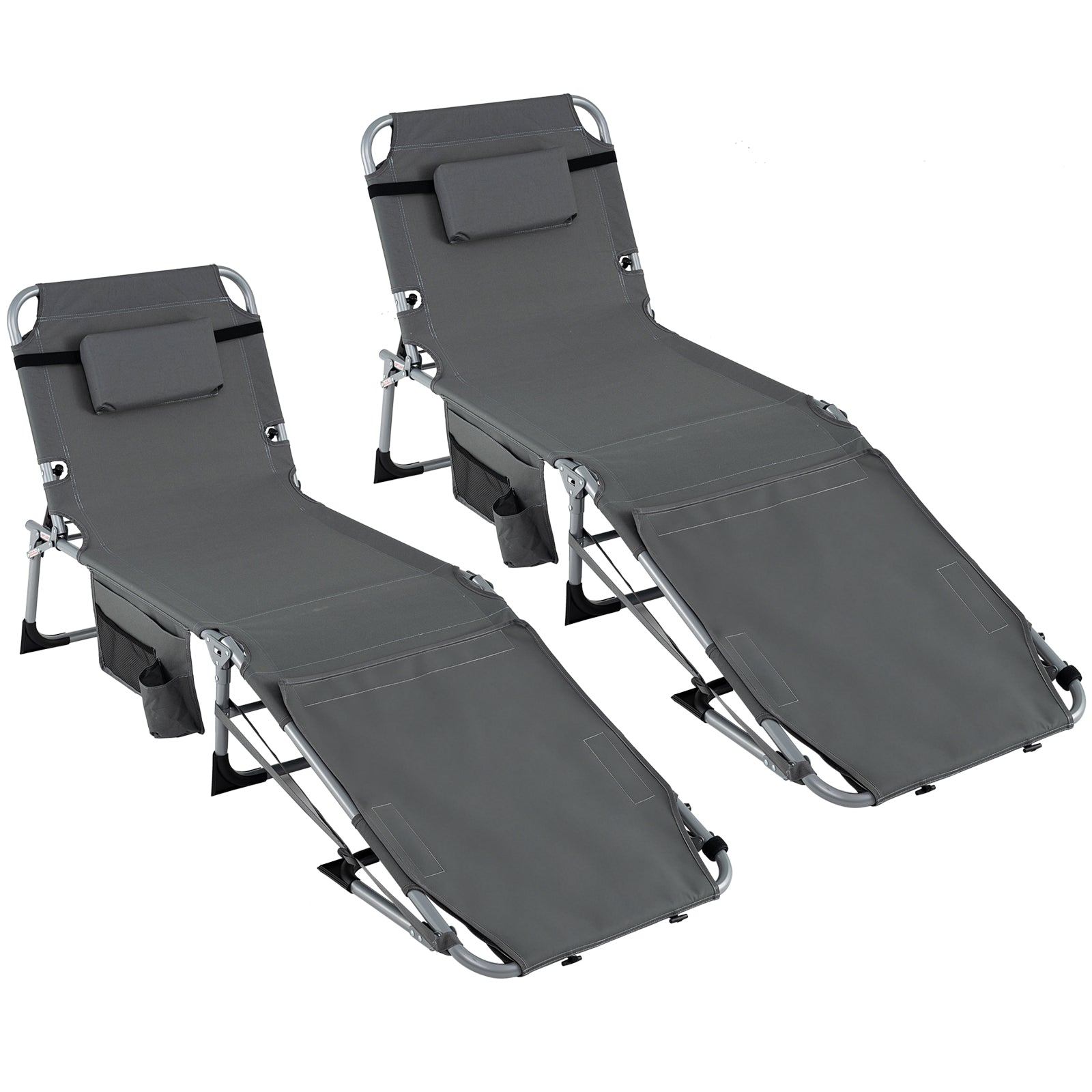 2 Tanning Chairs, Face Arm Holes, 4-Level Backrest, Gray Outdoor Seating & Patio Chairs at Gallery Canada