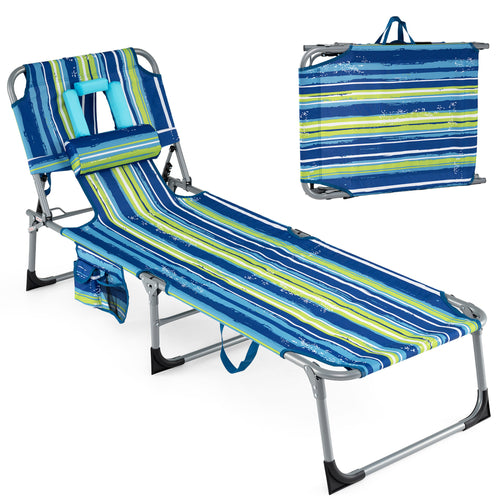 2-Pack Portable Tanning Chair, Adjustable Backrest, Turquoise