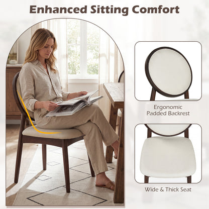 Set Of 2 Upholstered Linen Kitchen Chairs, Padded Seat, Beige Dining Chairs at Gallery Canada