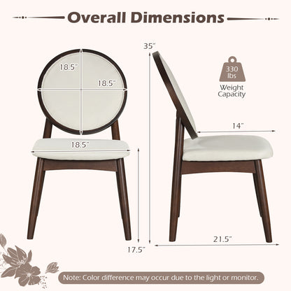 Set Of 2 Upholstered Linen Kitchen Chairs, Padded Seat, Beige Dining Chairs at Gallery Canada