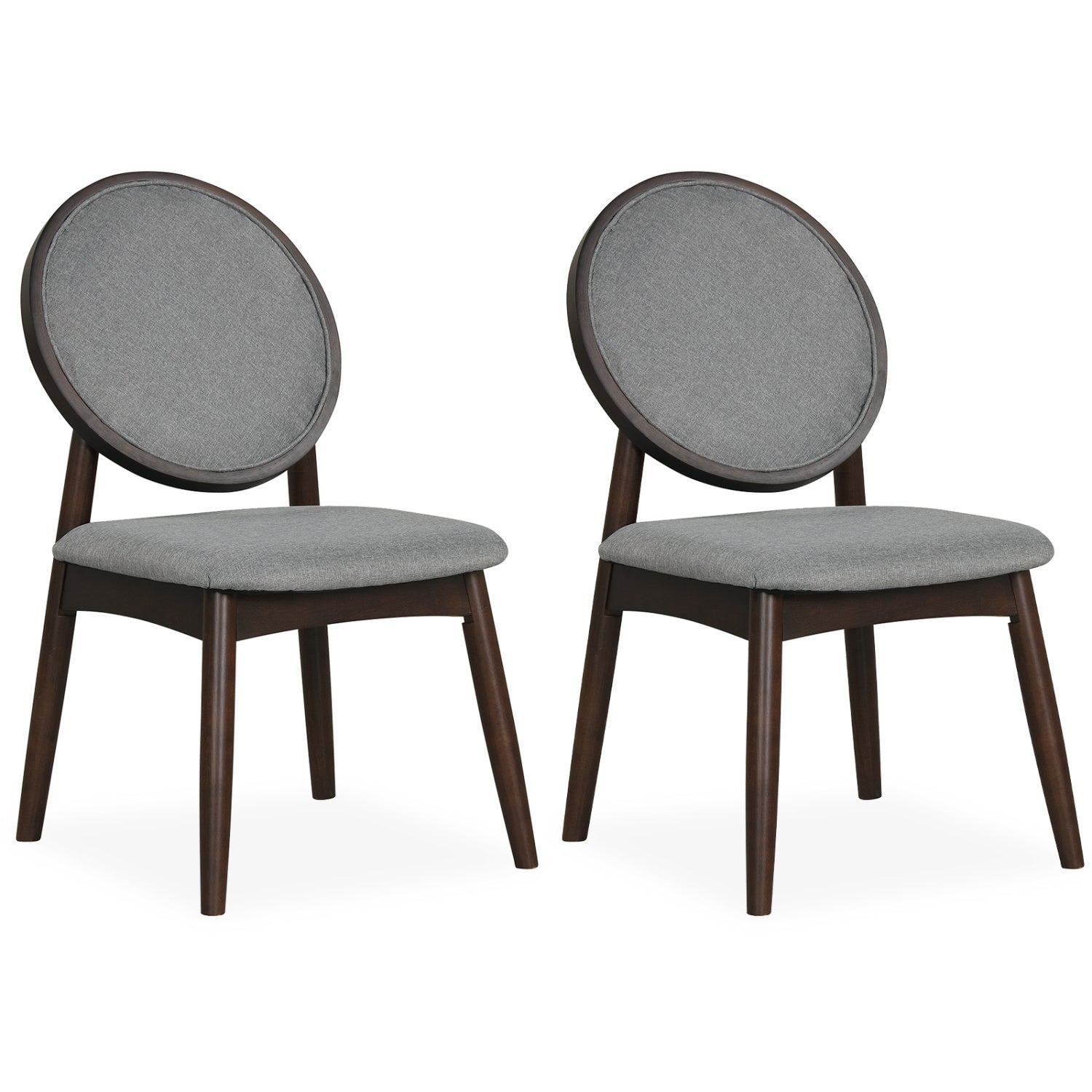 Set Of 2 Upholstered Linen Kitchen Chairs, Gray Dining Chairs at Gallery Canada