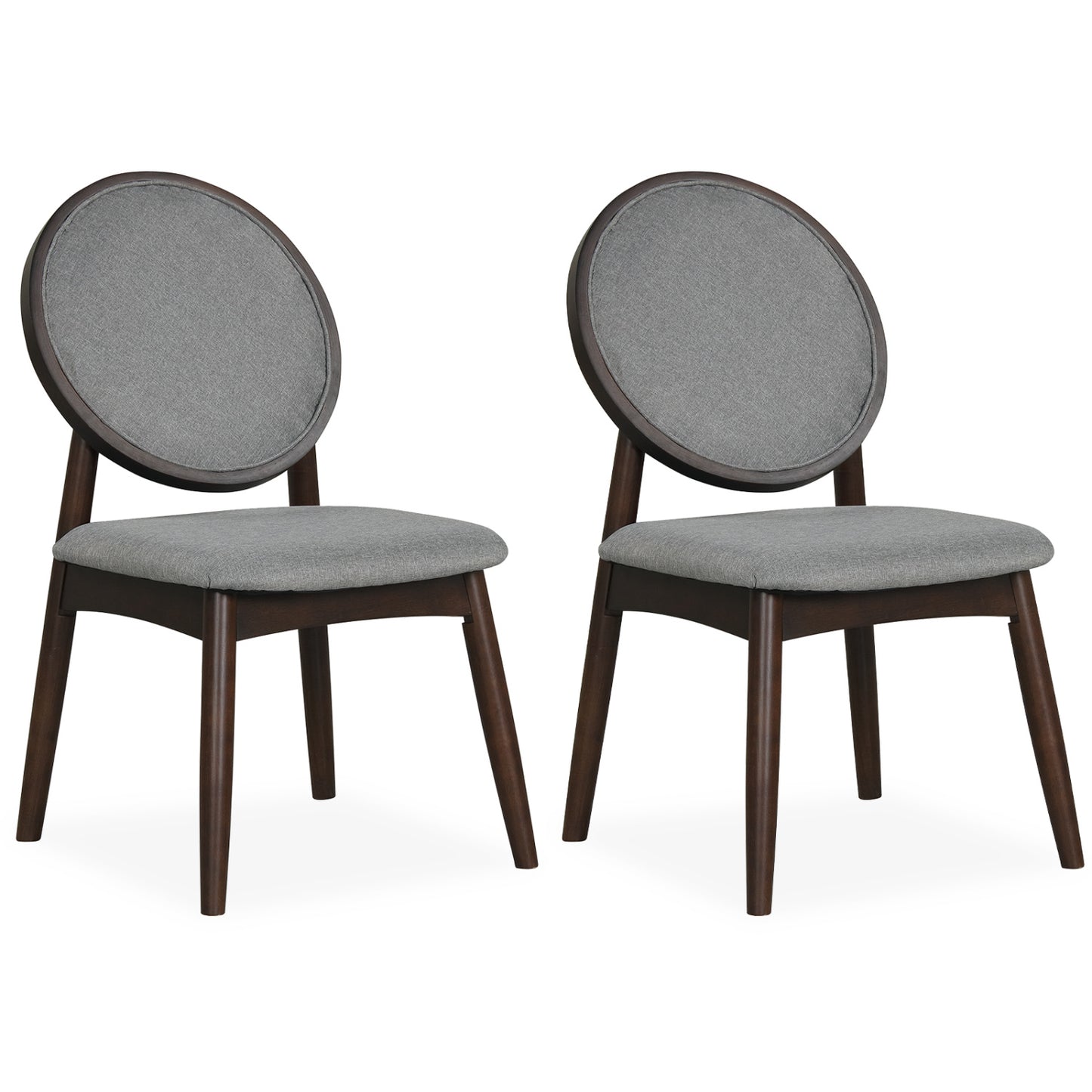 Set Of 2 Upholstered Linen Kitchen Chairs, Gray Dining Chairs at Gallery Canada