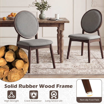 Set Of 2 Upholstered Linen Kitchen Chairs, Gray Dining Chairs at Gallery Canada