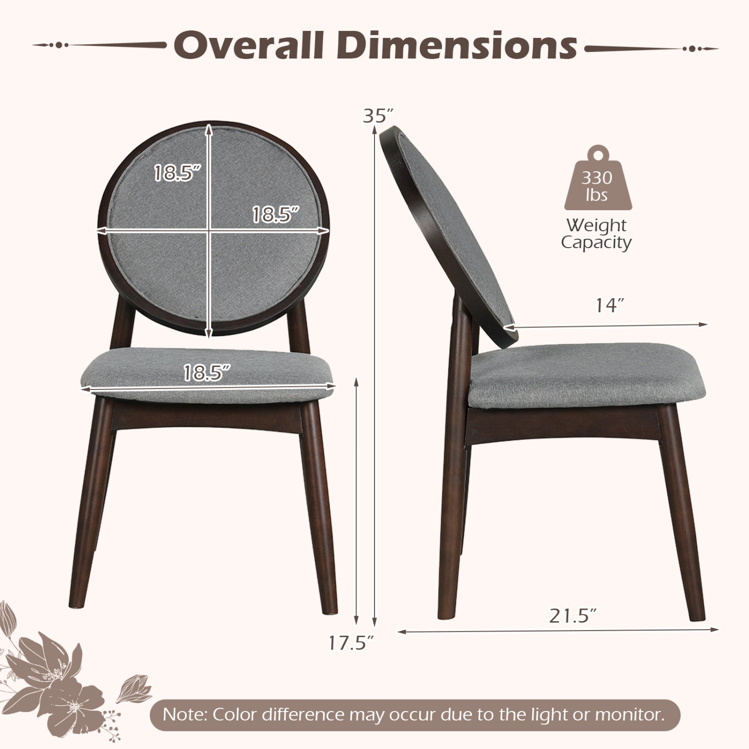 Set Of 2 Upholstered Linen Kitchen Chairs, Gray Dining Chairs at Gallery Canada