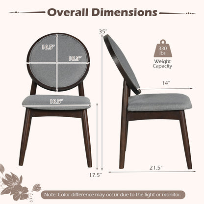Set Of 2 Upholstered Linen Kitchen Chairs, Gray Dining Chairs at Gallery Canada