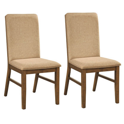 Set Of 2 Upholstered Dining Chairs, Solid Rubber Wood Legs, Brown Dining Chairs Brown at Gallery Canada