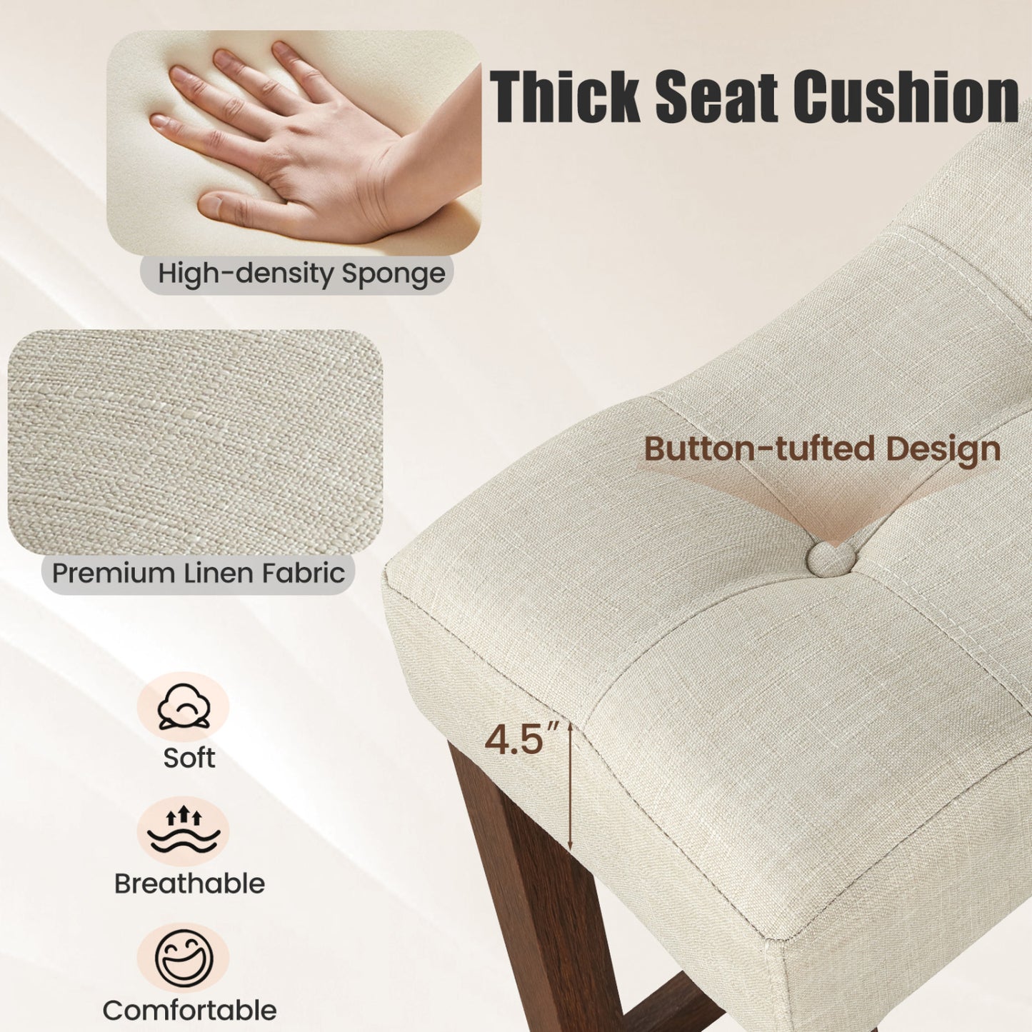 Set of 2 Upholstered Bar Stool, Curved Saddle Seat, Brown Bar Stools at Gallery Canada