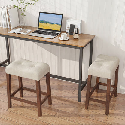 Set of 2 Upholstered Bar Stool, Curved Saddle Seat, Brown Bar Stools at Gallery Canada