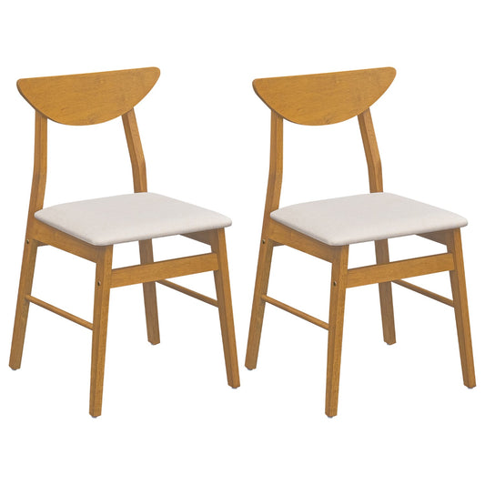 2 Upholstered Dining Chairs, Curved Backrest, Natural Dining Chairs Natural at Gallery Canada