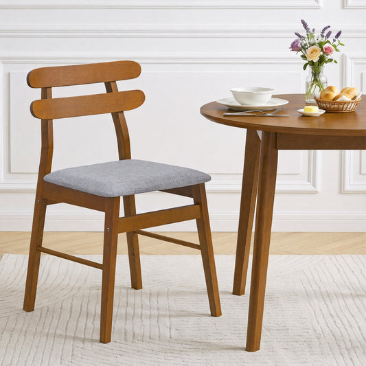 Upholstered Dining Chairs Set of 2, Walnut Dining Chairs Walnut at Gallery Canada