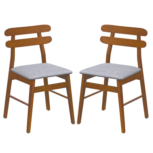 Upholstered Dining Chairs Set of 2, Walnut Dining Chairs Walnut at Gallery Canada