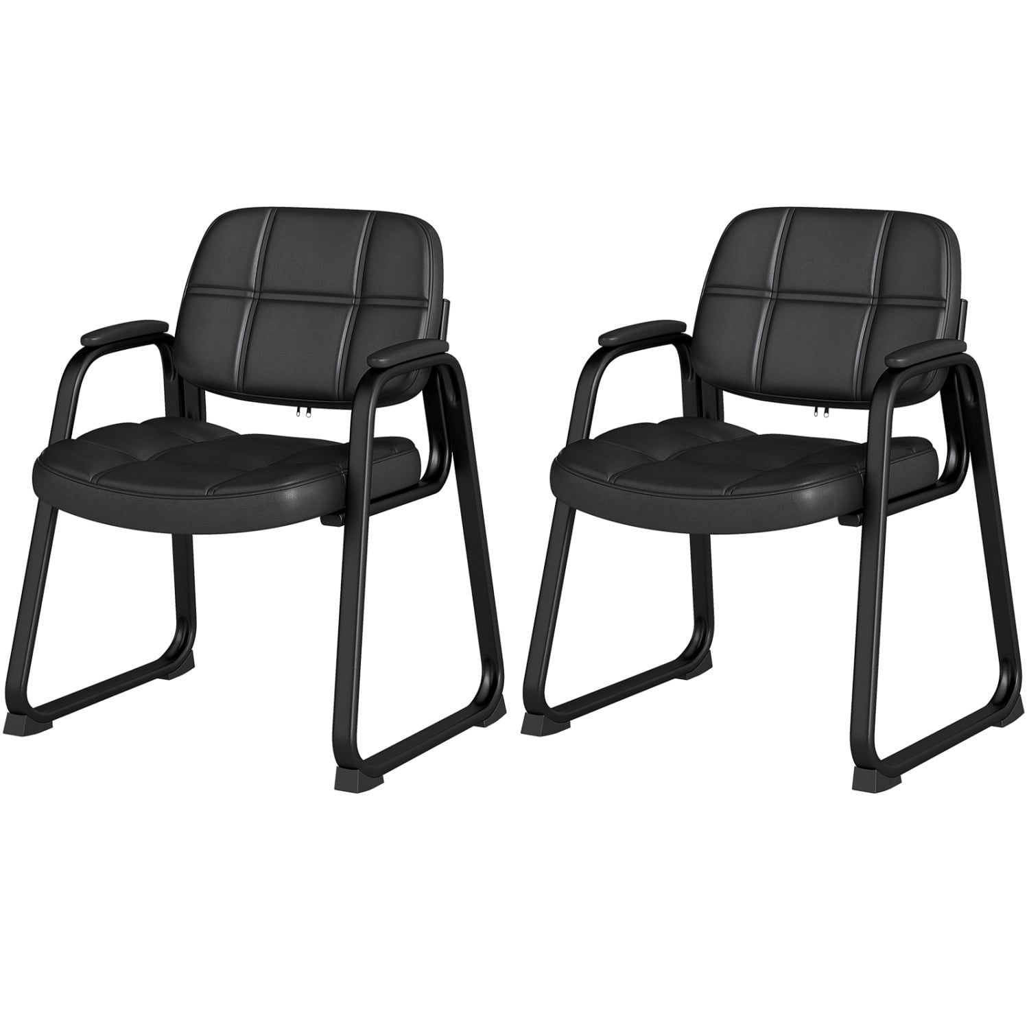 Upholstered Waiting Room Chair, With Armrest And Ergonomic Backrest, Black Conference Chairs at Gallery Canada