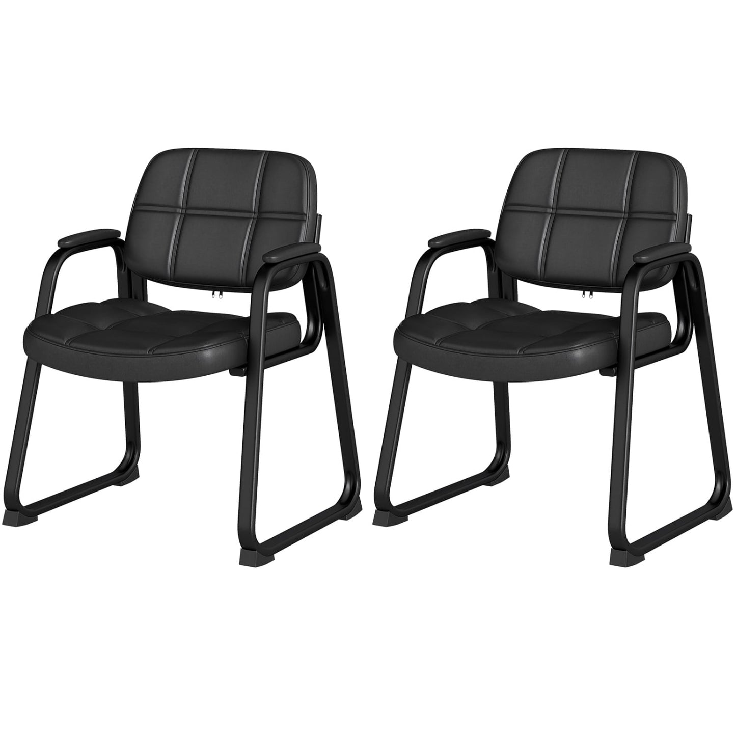 Upholstered Waiting Room Chair, With Armrest And Ergonomic Backrest, Black Conference Chairs at Gallery Canada