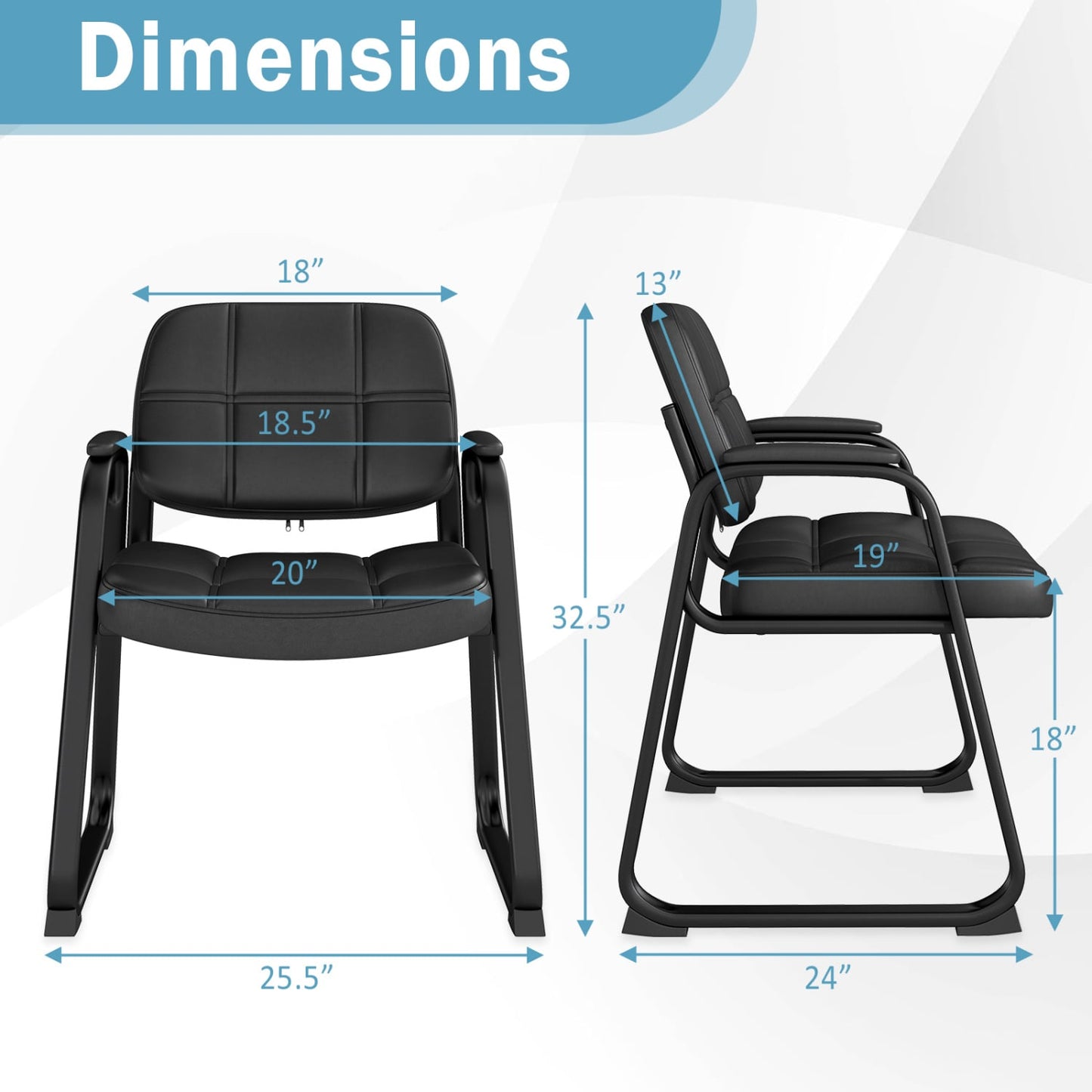 Upholstered Waiting Room Chair, With Armrest And Ergonomic Backrest, Black Conference Chairs at Gallery Canada