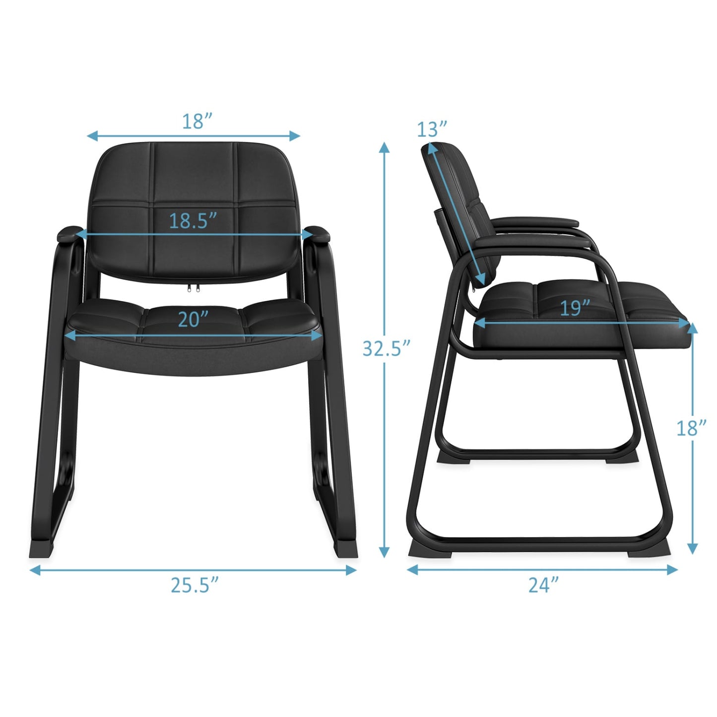 Upholstered Waiting Room Chair, With Armrest And Ergonomic Backrest, Black Conference Chairs at Gallery Canada