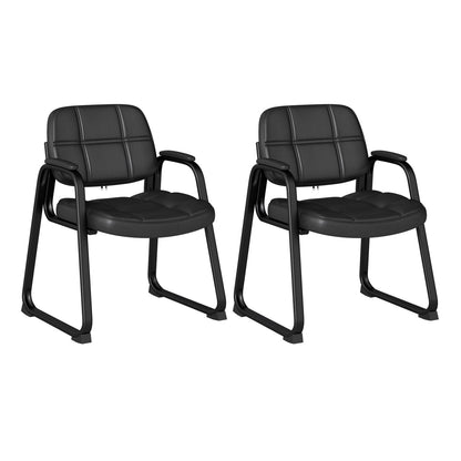 Upholstered Waiting Room Chair, With Armrest And Ergonomic Backrest, Black Conference Chairs at Gallery Canada