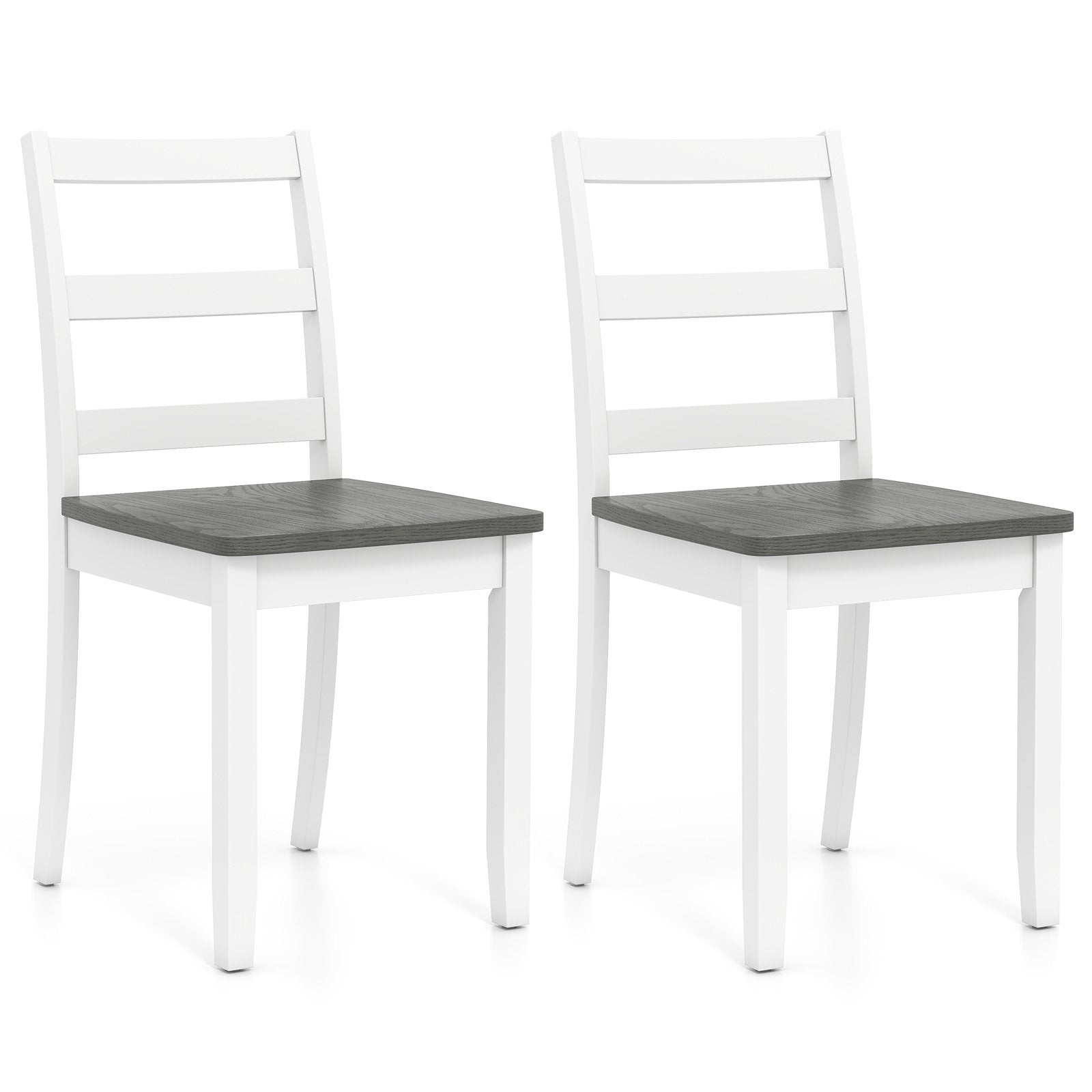 Set of 2 Wood Dining Chairs with Solid Rubber Wood Legs, Gray Dining Chairs Gray at Gallery Canada