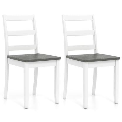Set of 2 Wood Dining Chairs with Solid Rubber Wood Legs, Gray Dining Chairs Gray at Gallery Canada