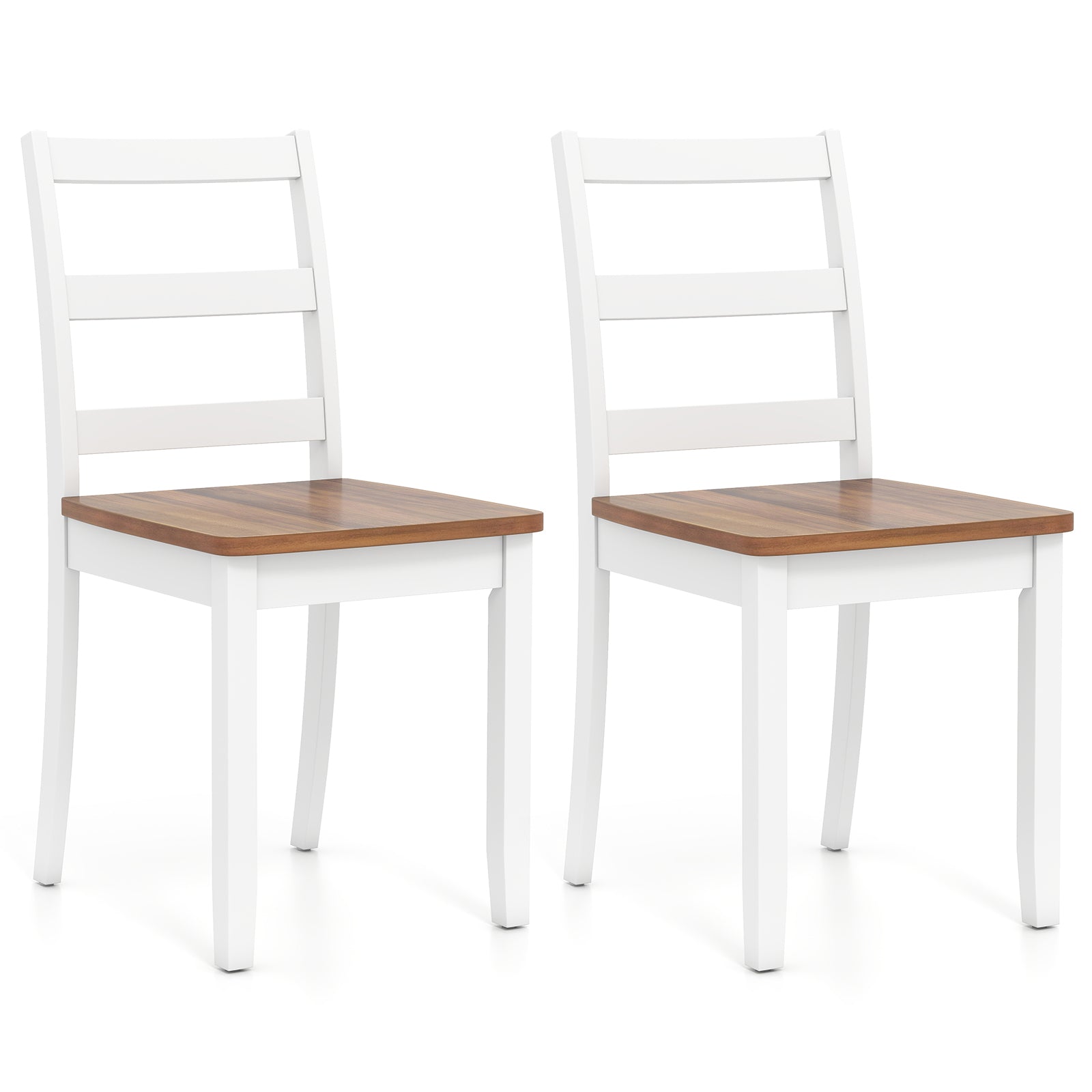 Set of 2 Wood Dining Chairs, Solid Rubber Wood Legs, Rustic, Brown Dining Chairs Rustic Brown at Gallery Canada