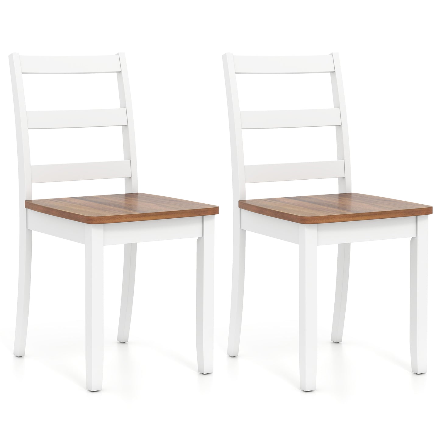 Set of 2 Wood Dining Chairs, Solid Rubber Wood Legs, Rustic, Brown Dining Chairs Rustic Brown at Gallery Canada